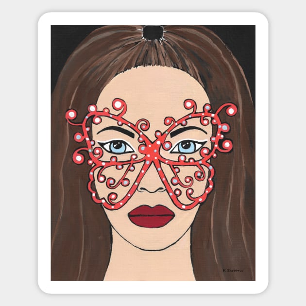 PRETTY Woman Butterfly Mask Sticker by SartorisArt1